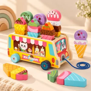 CARRO HELADO DE MADERA