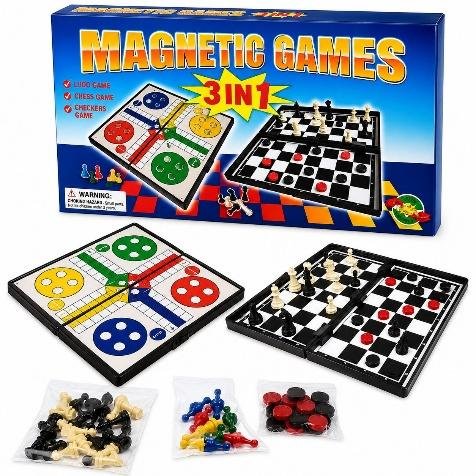 AJEDRES 3EN1 IMANTADO AZUL